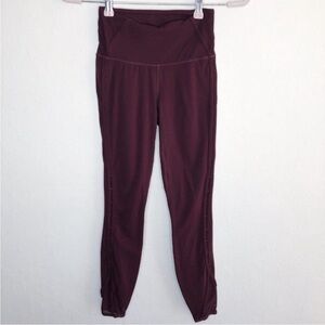 Athleta Burgundy High-Waisted Leggings
